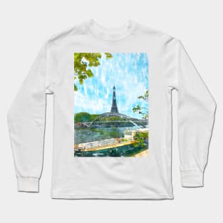 Eiffel Tower Across The Canal. For Eiffel Tower & Paris Lovers. Long Sleeve T-Shirt